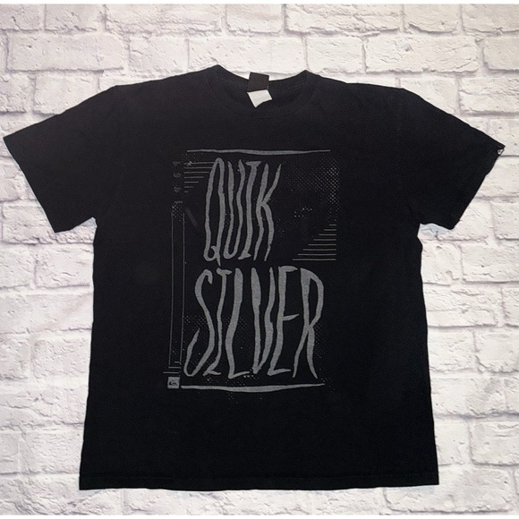 Vintage‎ 90s Y2K Quicksilver Grunge Surfer Skater Gray Summer T-Shirt Size Large - Picture 1 of 4